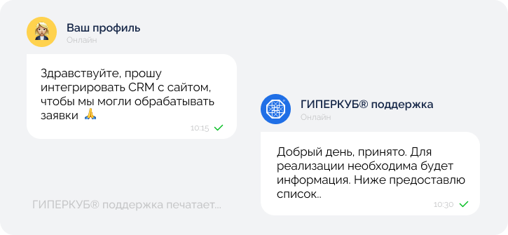Поддержка персонального менеджера проекта